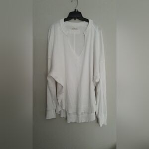 Free People Oversized White Off-the-Shoulder Top